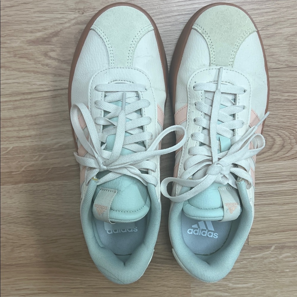 adidas Women's White and Tan Sneakers - Picture 3 of 5